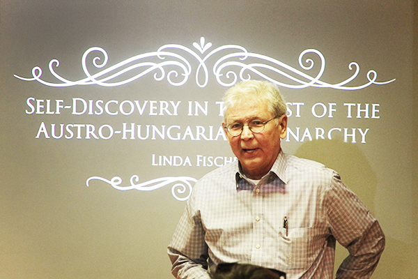László Hámos introduced author Linda Fischer